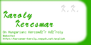 karoly kercsmar business card